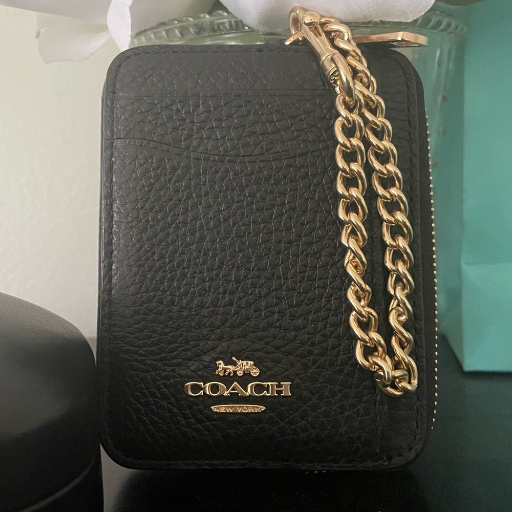Beautiful New COACH wallet/card case with FREE sunglass case!!